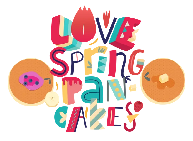 Love Spring Pancakes  Illustration