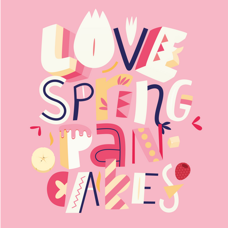 Love Spring Pancakes  Illustration