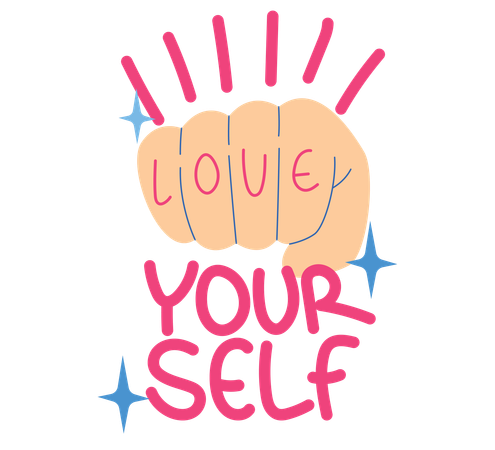 Love Yourself - Women’s Day Self-Care Message  Illustration