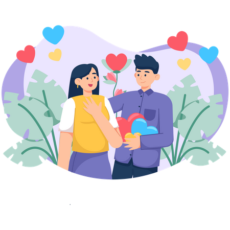 Lovely couple  Illustration