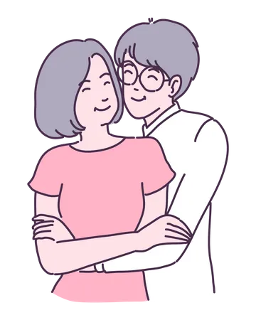 Lovely couple  Illustration