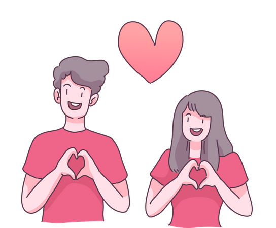 Lovely couple  Illustration