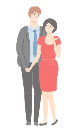 Lovely couple is holding hands  Illustration