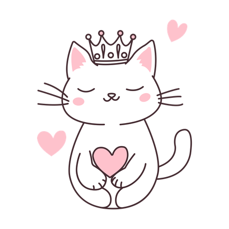 Lovely royal cat  Illustration