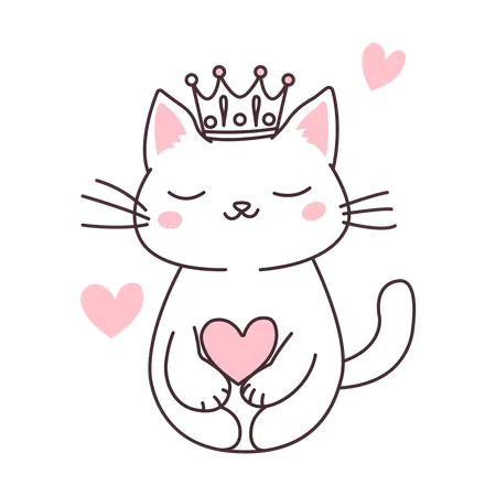 Lovely royal cat  Illustration