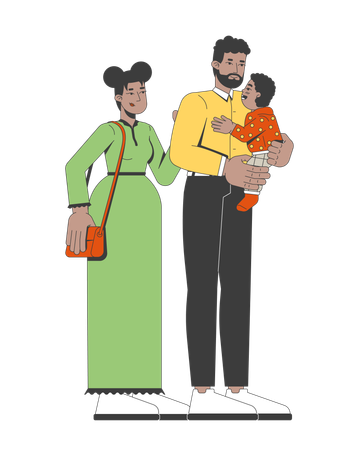 Loving african american family bonding moment  Illustration