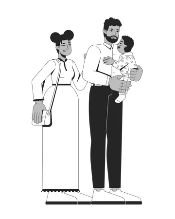 Loving african american family bonding moment  Illustration