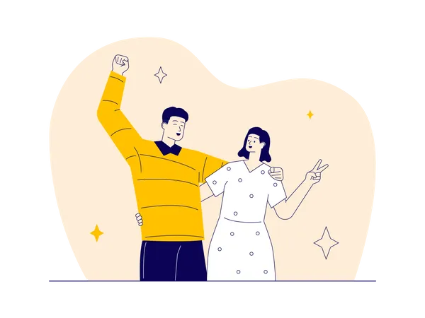 Loving couple enjoying in happiness  Illustration