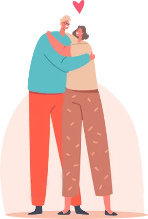 Loving couple hugging  Illustration