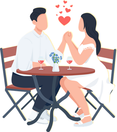 Loving couple on dinner Illustration
