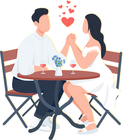 Loving couple on dinner  Illustration