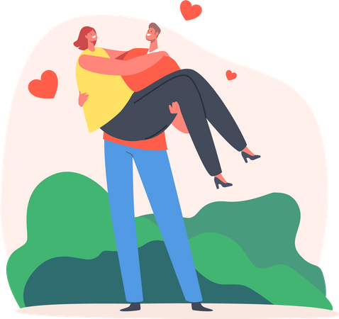 Loving Couple Romantic Relation  Illustration