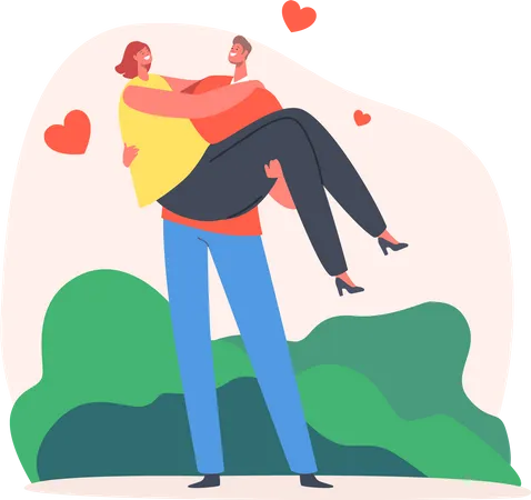 Loving Couple Romantic Relation  Illustration