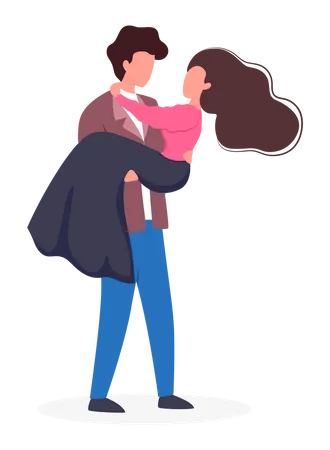 Loving Couple Romantic Relation  Illustration