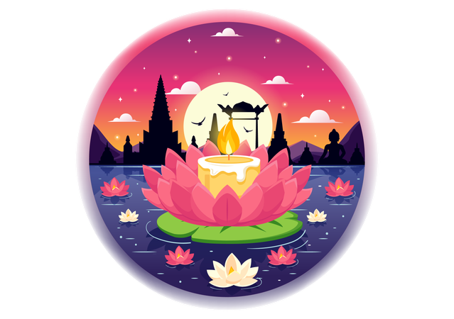 Loy Krathong Festival Illustration - Free Download Holidays ...