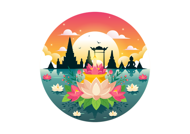 Loy Krathong Festival  Illustration