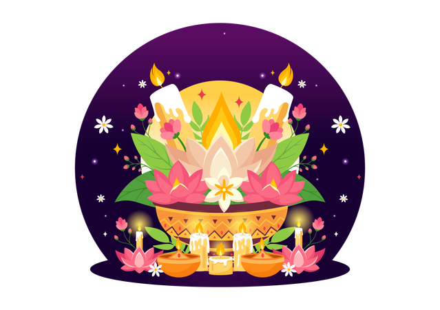 Loy Krathong Festival  Illustration