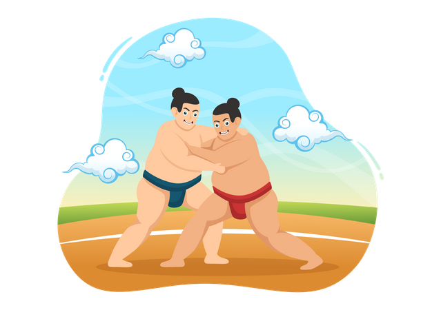 Pelea de sumo  Ilustración