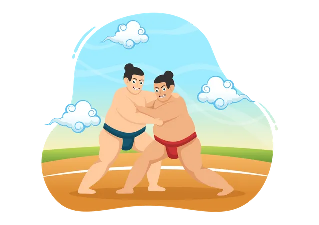 Pelea de sumo  Ilustración