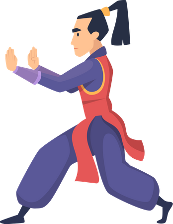 Luchador asiático  Ilustración