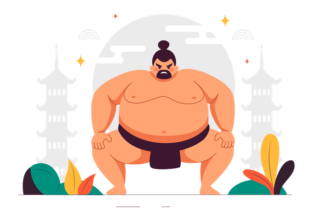 Luchador de sumo  Ilustración