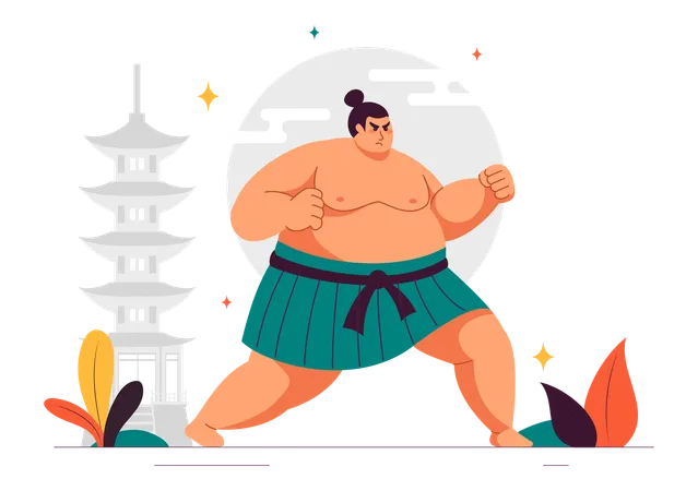 Luchador de sumo  Ilustración