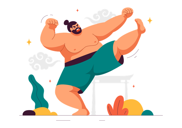 Luchador de sumo  Ilustración