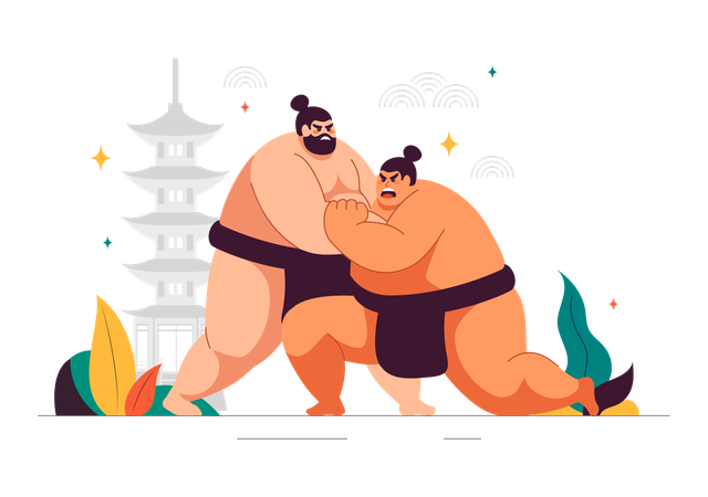 Luchador de sumo  Ilustración