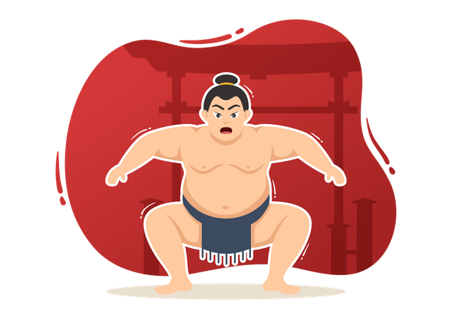 Luchador de sumo  Ilustración