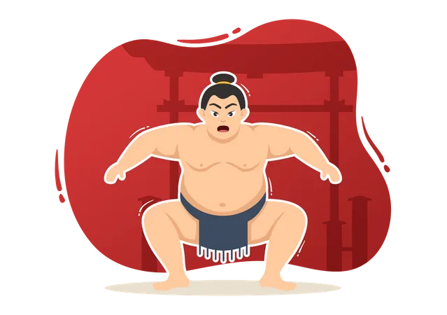 Luchador de sumo  Ilustración