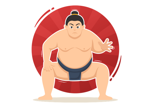 Luchador de sumo  Ilustración