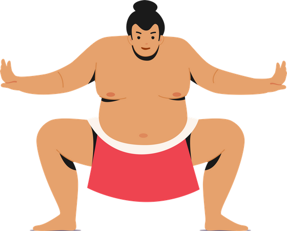 Luchador de sumo masculino  Ilustración