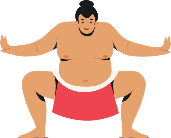 Luchador de sumo masculino  Ilustración