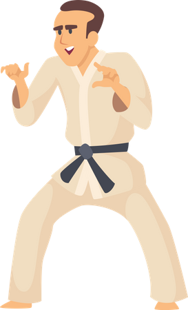 Luchador de taekwondo  Ilustración