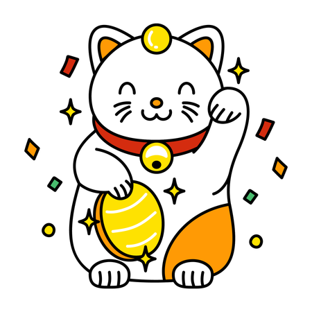 新年の招き猫  イラスト