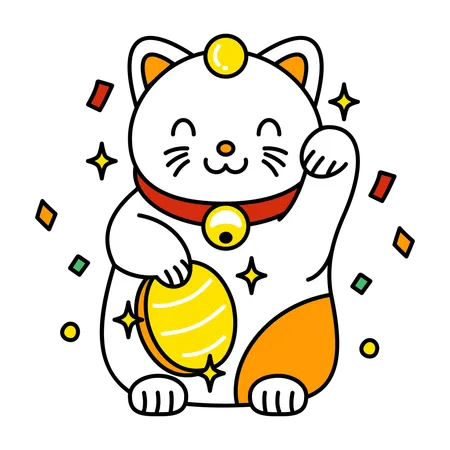 Lucky Cat for New Year  Illustration