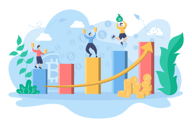 Lucro de criptomoeda  Ilustração