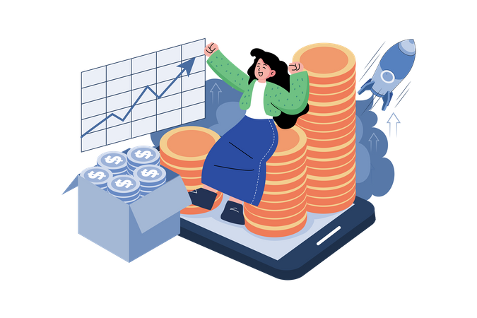 Lucro de investimento bitcoin  Ilustração