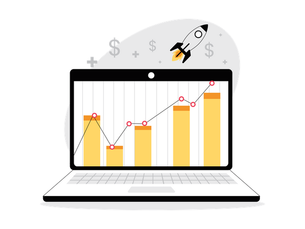 Lucro de investimento on-line  Ilustração