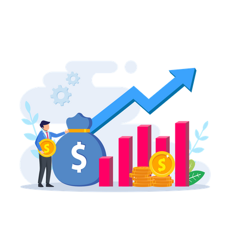 Lucro de investimento financeiro  Ilustração