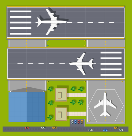 Flughafen aus der Vogelperspektive  Illustration