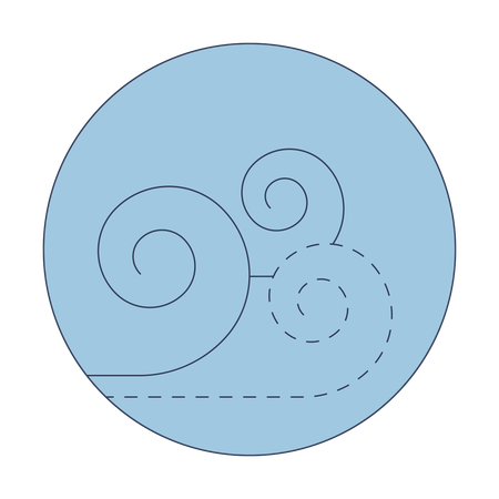 Luftelementsymbol mit geschwungenen Windmustern  Illustration