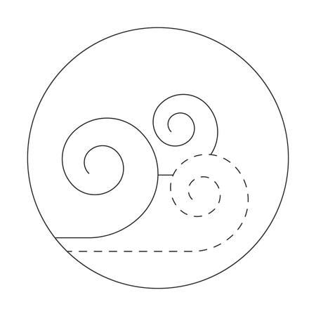 Luftelementsymbol mit geschwungenen Windmustern  Illustration