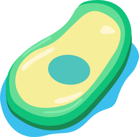 Luftmatratze in Avocadoform  Illustration