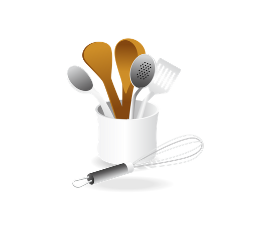 Lugar para utensílios de cozinha  Ilustração