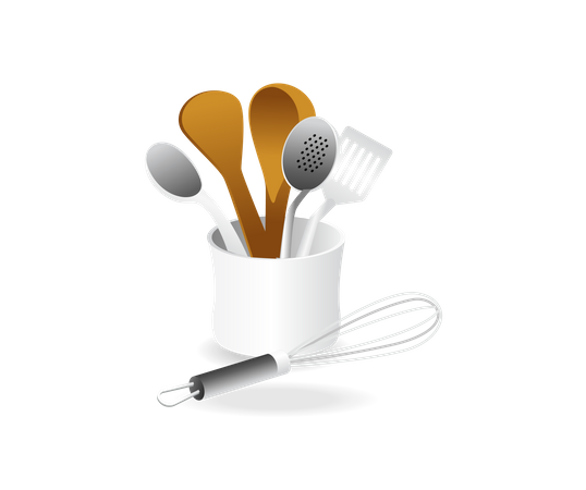 Lugar de utensilios de cocina.  Illustration