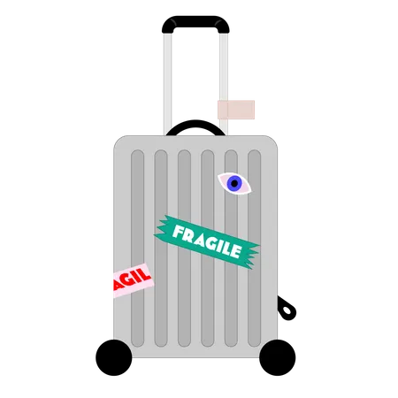 Luggage Vector Illustration In Flat Color Design Illustration