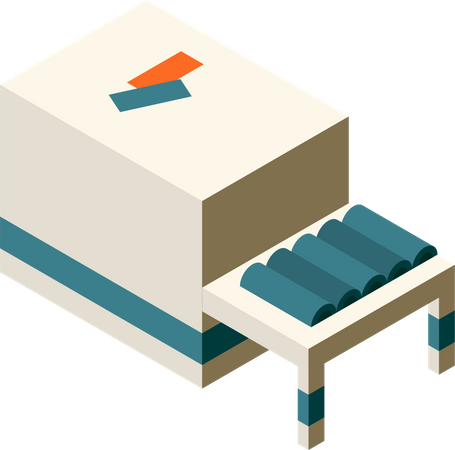 Luggage checking at airport Illustration