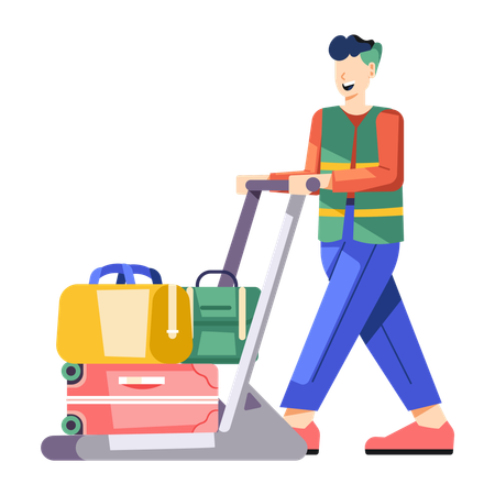 Luggage Handler  Illustration