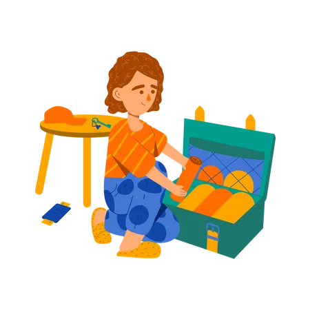 Luggage packing for trip  Illustration